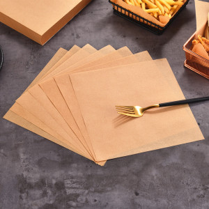 垫食物用的牛皮纸食品防油垫食物原木色牛皮纸薯条小吃吸油纸包邮