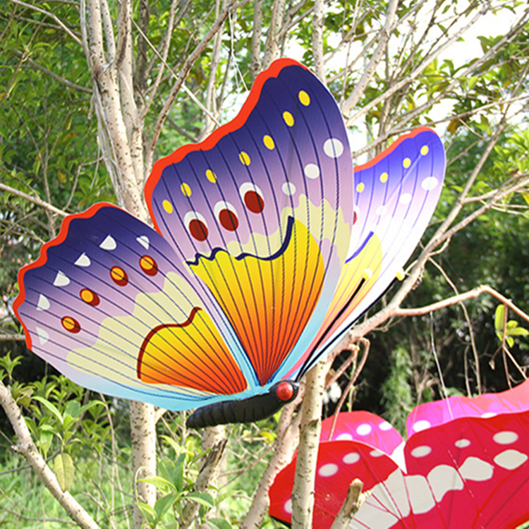 17-60厘米挂式插杆仿真蝴蝶 商场婚庆布景园林公园地面创意装饰品