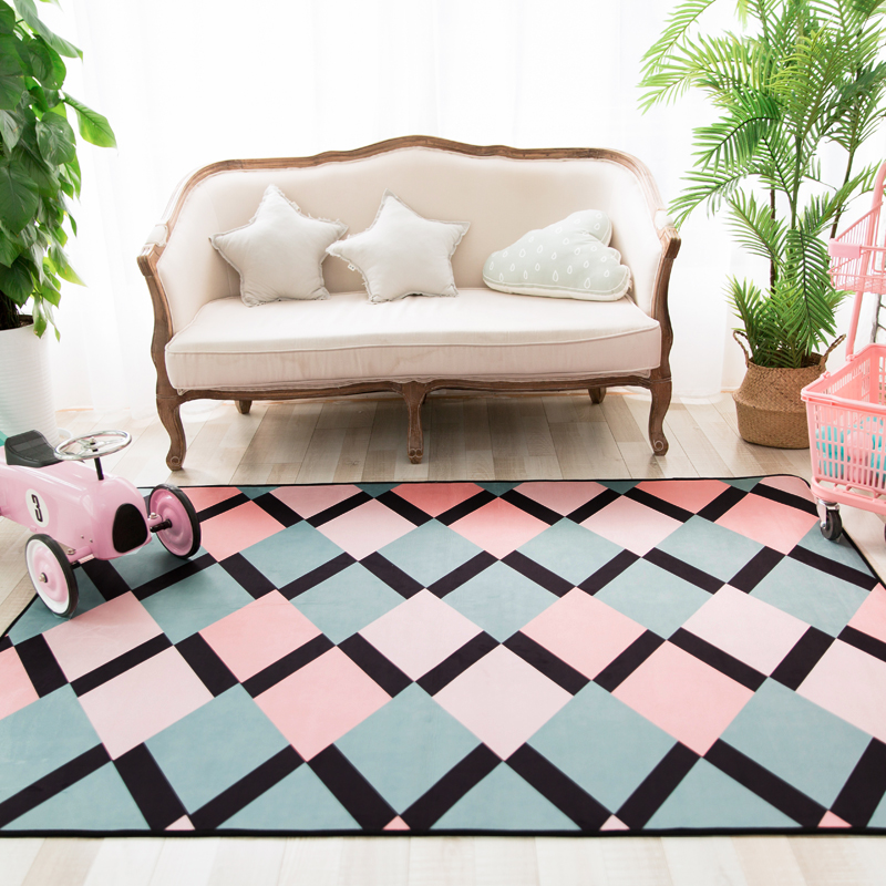 ins时尚现代家用卧室客厅地毯榻榻米沙发茶几毯床边地垫可定制