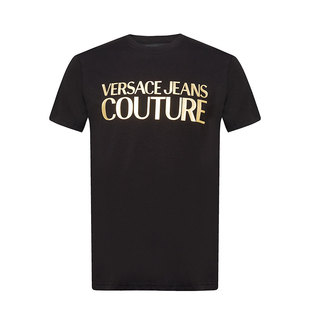 VERSACE JEANS/范思哲24年春夏新品经典款烫金印花奢品短袖T恤男