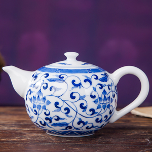 景德镇陶瓷茶壶青花过滤泡茶器功夫茶具普洱小茶壶手绘单壶