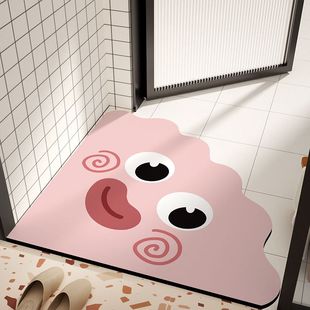 浴室吸水地垫硅藻泥速干软垫扇形厕所卫生间防滑垫三角地垫可爱