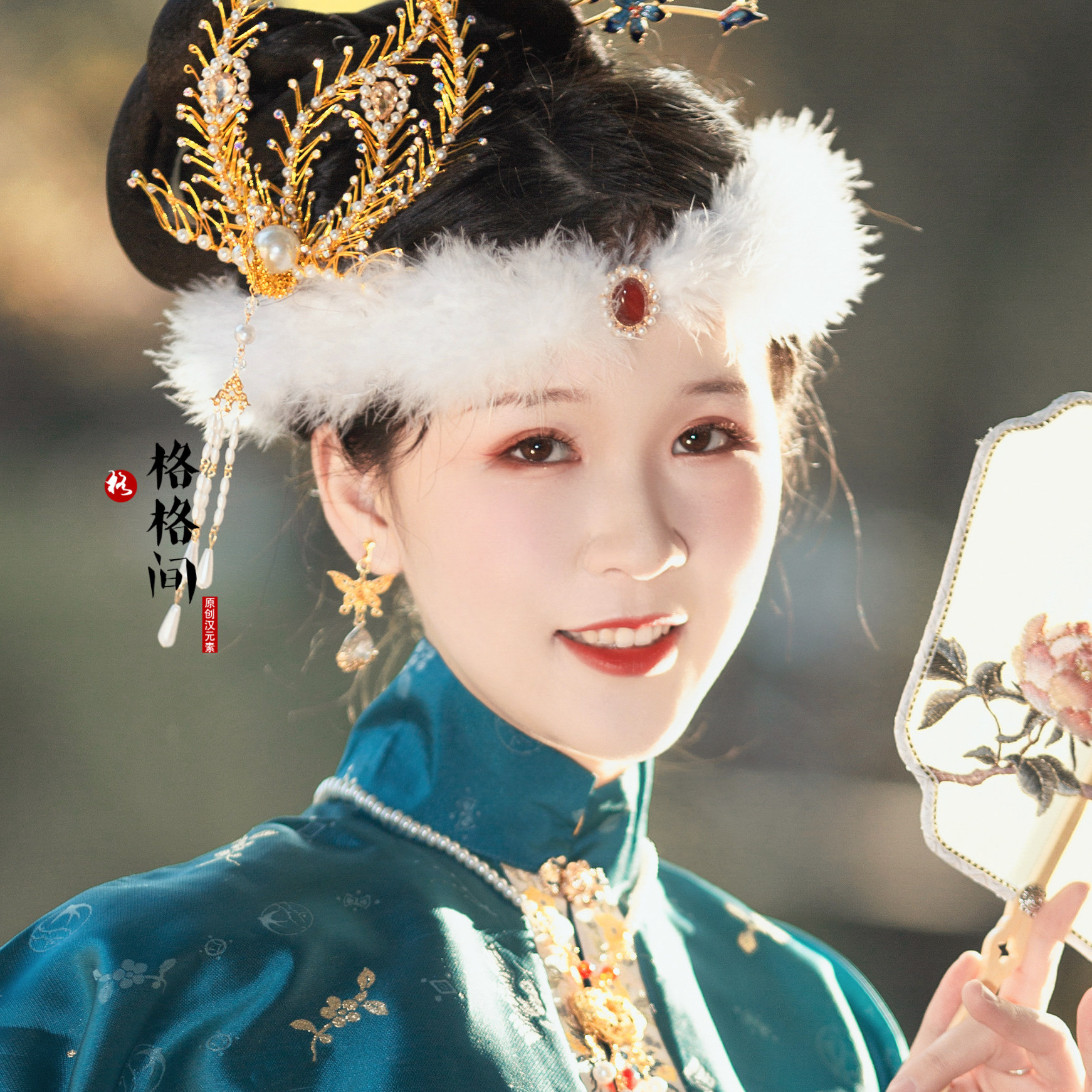 格格间原创卧兔儿昭君保暖冬季抹额汉服配饰百搭王熙凤可爱毛绒