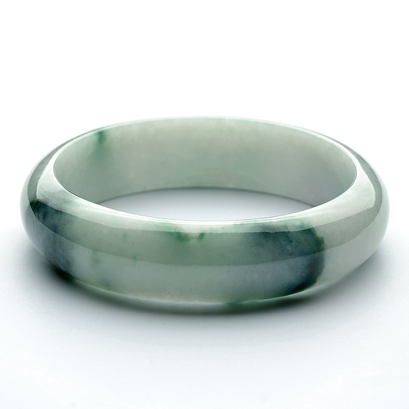 【云南文博会拍卖】糯种飘蓝花翡翠手镯64.7g-如水