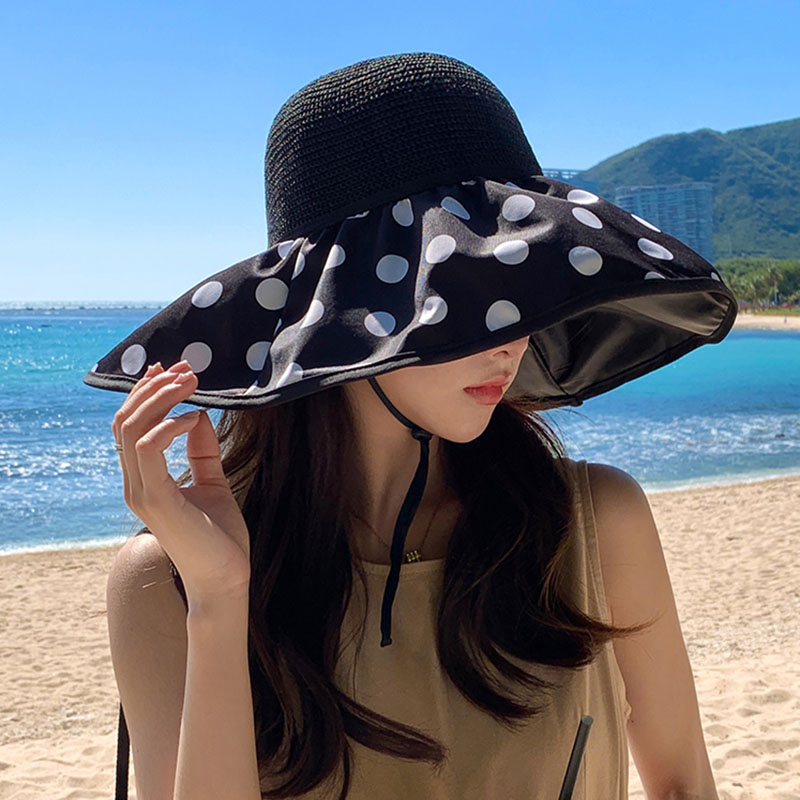 日本黑胶uv防紫外线渔夫帽子女夏季
