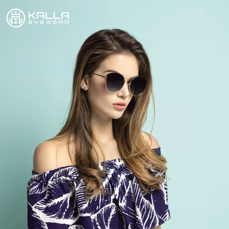 kalla凯岚新款太阳镜女防紫外线大脸显瘦开车时尚偏光墨镜 kl1910