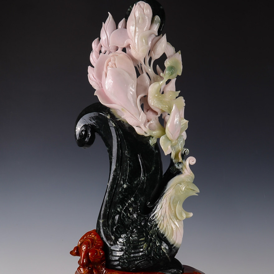 【吉祥如意】 薛天空玉雕工作室作品独玉摆件5290g