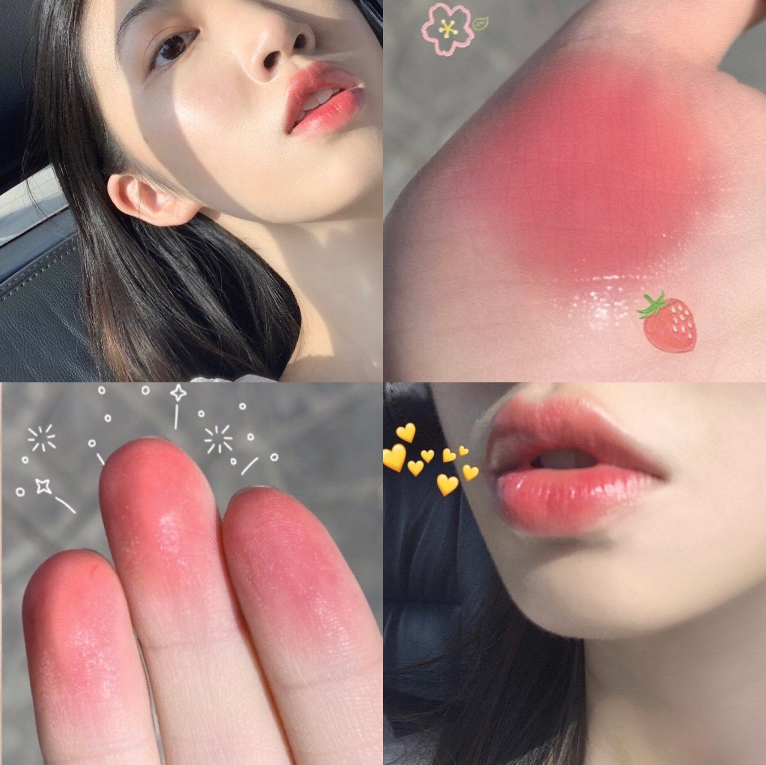 热销果冻唇膏保湿滋润补水 透明_金箔花瓣果冻温变口红持久保湿滋润