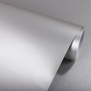 灰色喷砂即时贴墙纸自粘银色贴纸橱柜柜门家具翻新不锈钢饰面贴膜