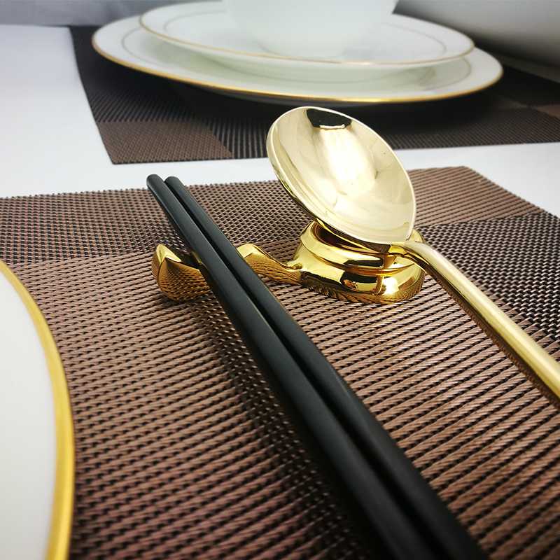 黄铜金色筷子架筷架酒店专用会所摆件放筷餐具筷托日式勺匙快子托