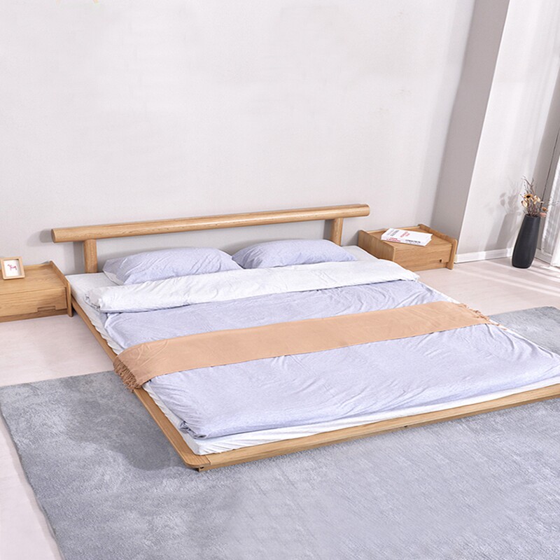 小米卧室榻榻米床北欧实木矮床日式双人1.8米现代简约阁楼落地床