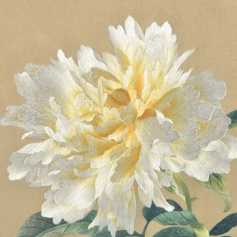 【落款】中国工美协会刺绣专委会韩玉琴 汴绣代表作 韩式牡丹图