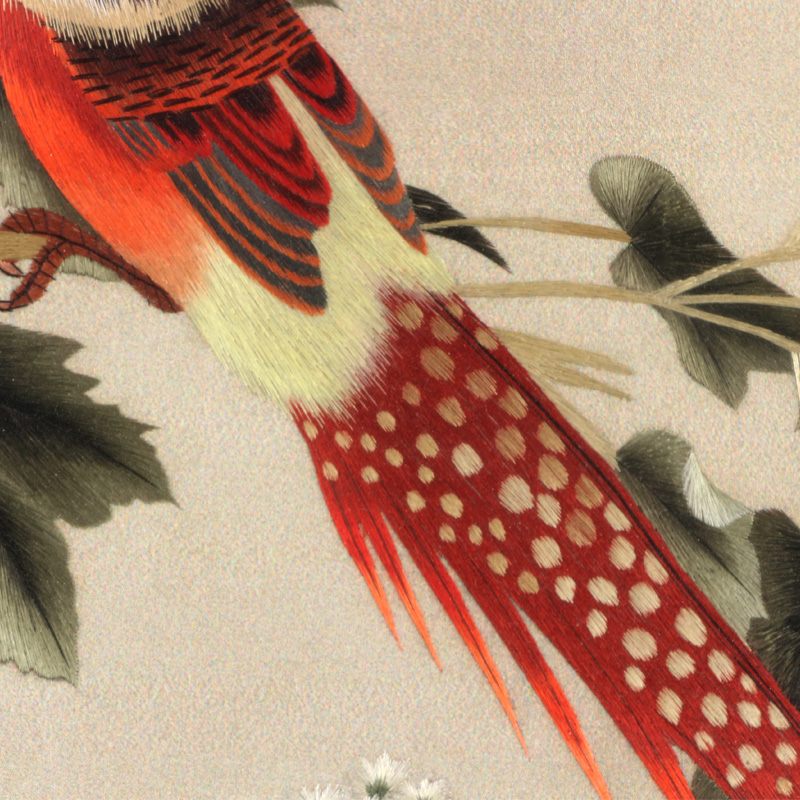 汴绣芙蓉锦鸡图 刺绣大师韩玉琴