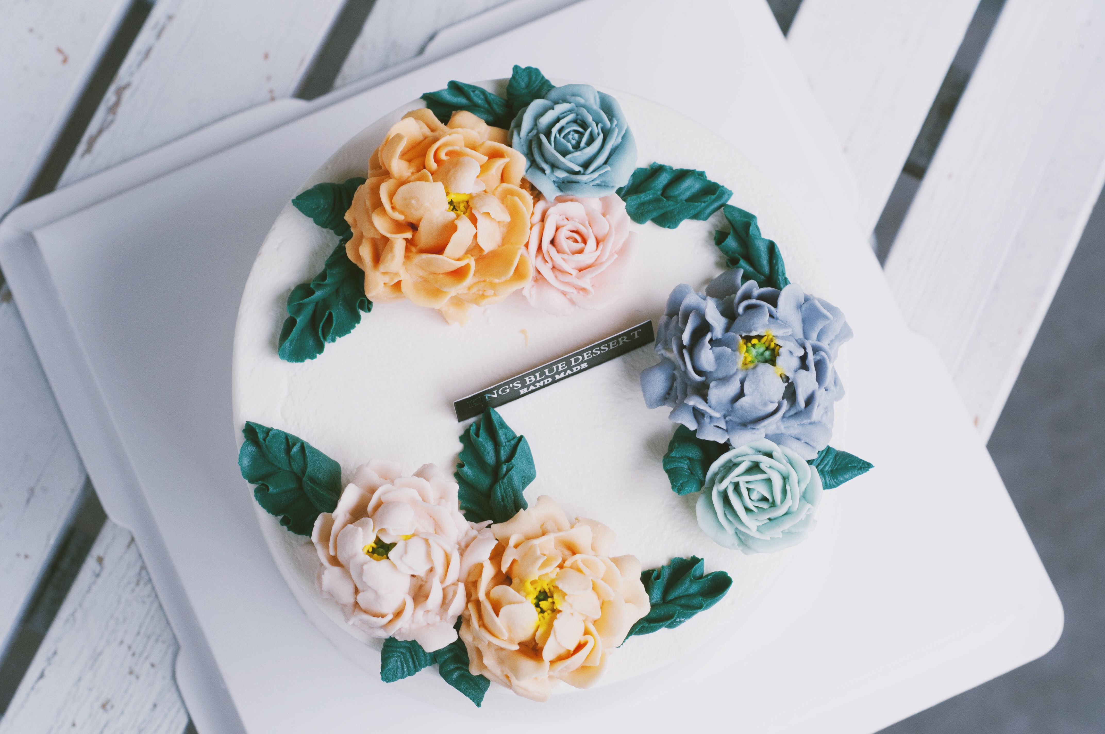 【kings blue钴蓝甜品】成都 清新色系韩式裱花蛋糕 生日蛋糕