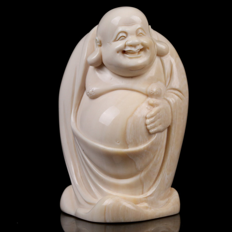 113.84g 猛犸象牙雕件 笑佛摆件 笑容天下 佛法加持