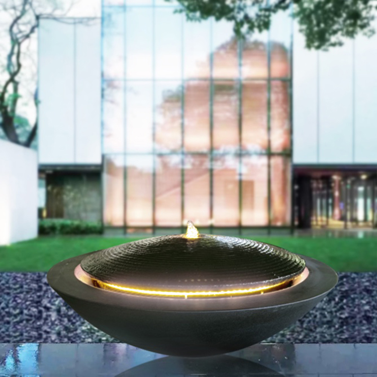 小品流水喷泉水景花园庭院简约现代创意水钵别墅水系盆摆件聚宝盆