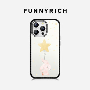 FUNNYRICH兔子星星适用iPhone15Pro Max手机壳磁吸苹果14新款透明卡通保护套13plus超薄12包边防摔高级感可爱