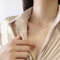 裸链无吊坠蛇骨项链女轻奢小众颈链简约气质配饰锁骨链男潮卫衣链
