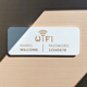白色木板雕刻极简风标志牌禁止吸烟无线网WiFi内有监控提示牌定制