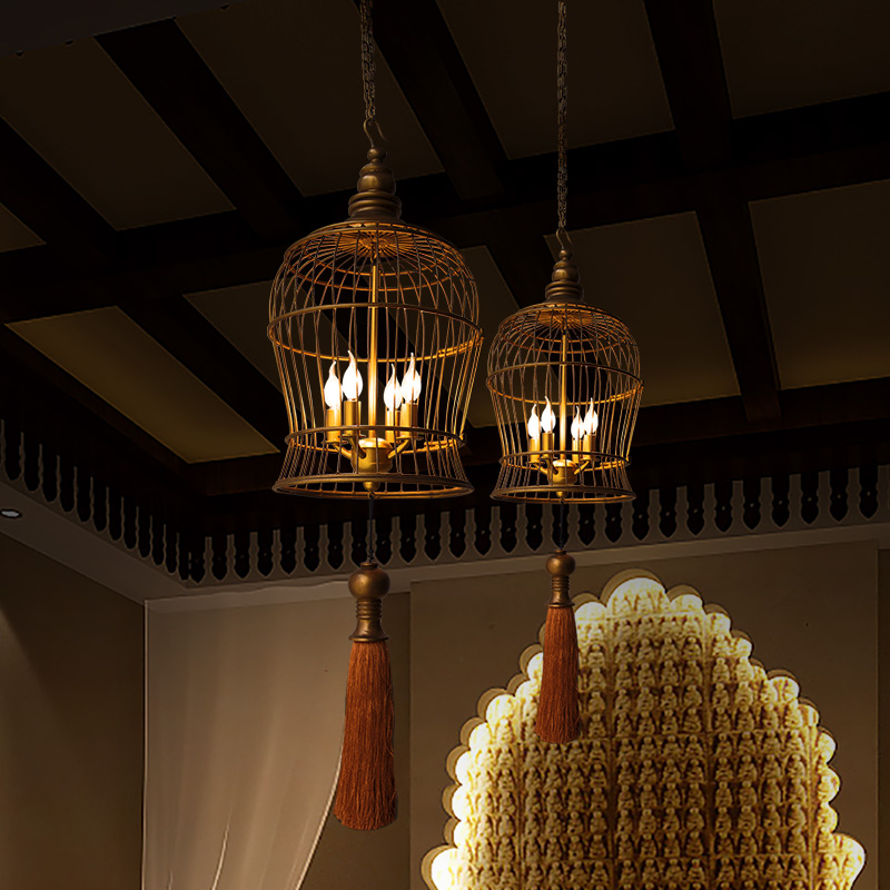 泰吉利泰国手工铁艺装饰吊灯东南亚风格酒店会所创意艺术品灯具