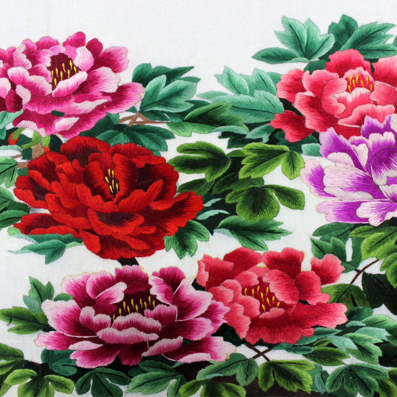 中国刺绣工艺品 开封汴绣客厅装饰画花开富贵