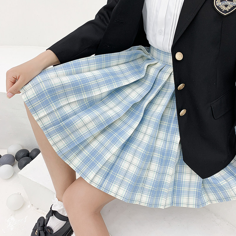 正版白溟高腰半身裙jk日系制服百褶裙学生服学院风西服套装