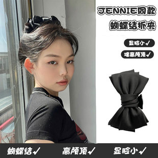 jennie同款黑色大蝴蝶结抓夹女发饰高级感发夹在逃公主头饰鲨鱼夹