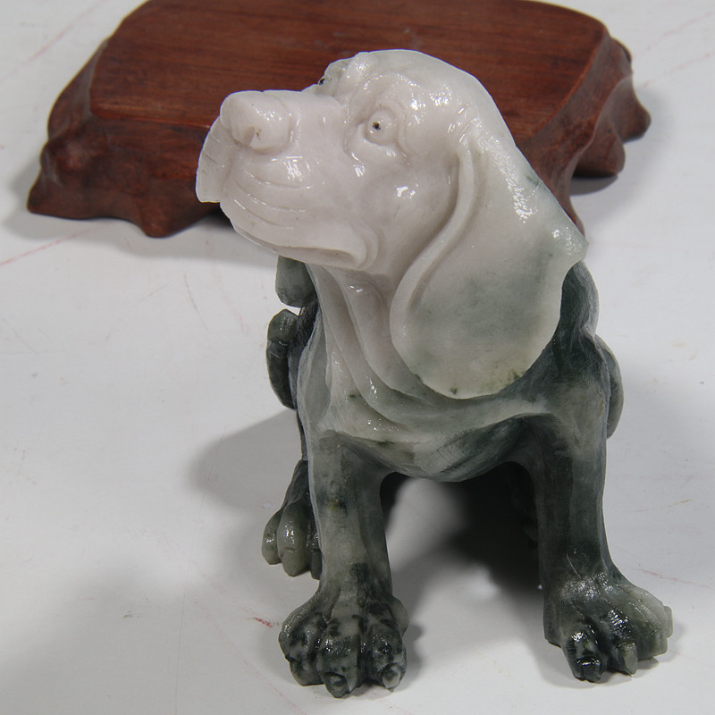 独山玉《旺财小狗》250g镇平玉雕非物质文化遗产w8021104