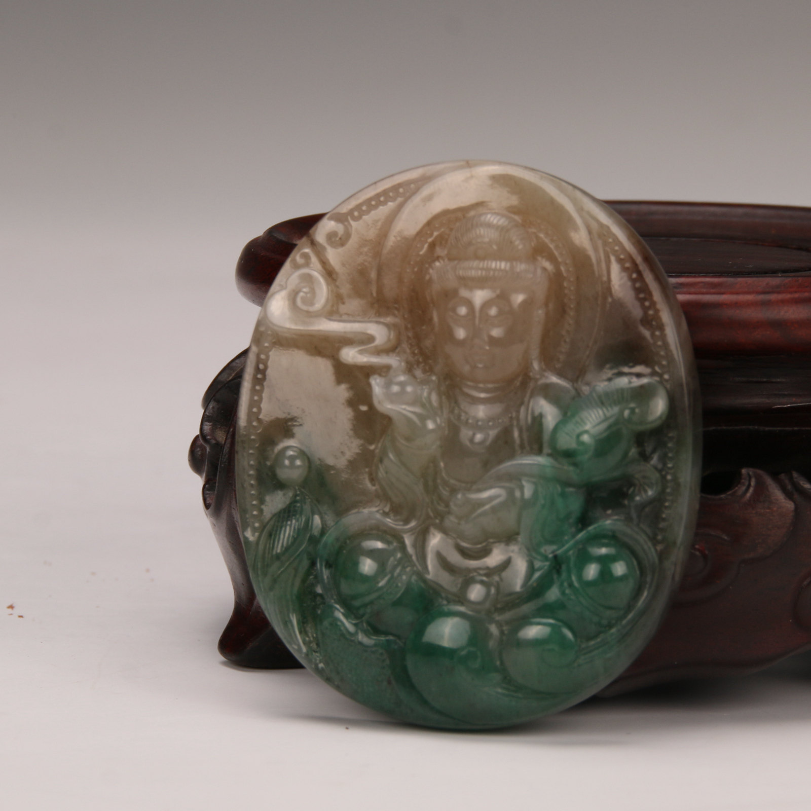 【独山玉挂件】独玉观音35.24g仵海洲玉雕工作室出品w6048