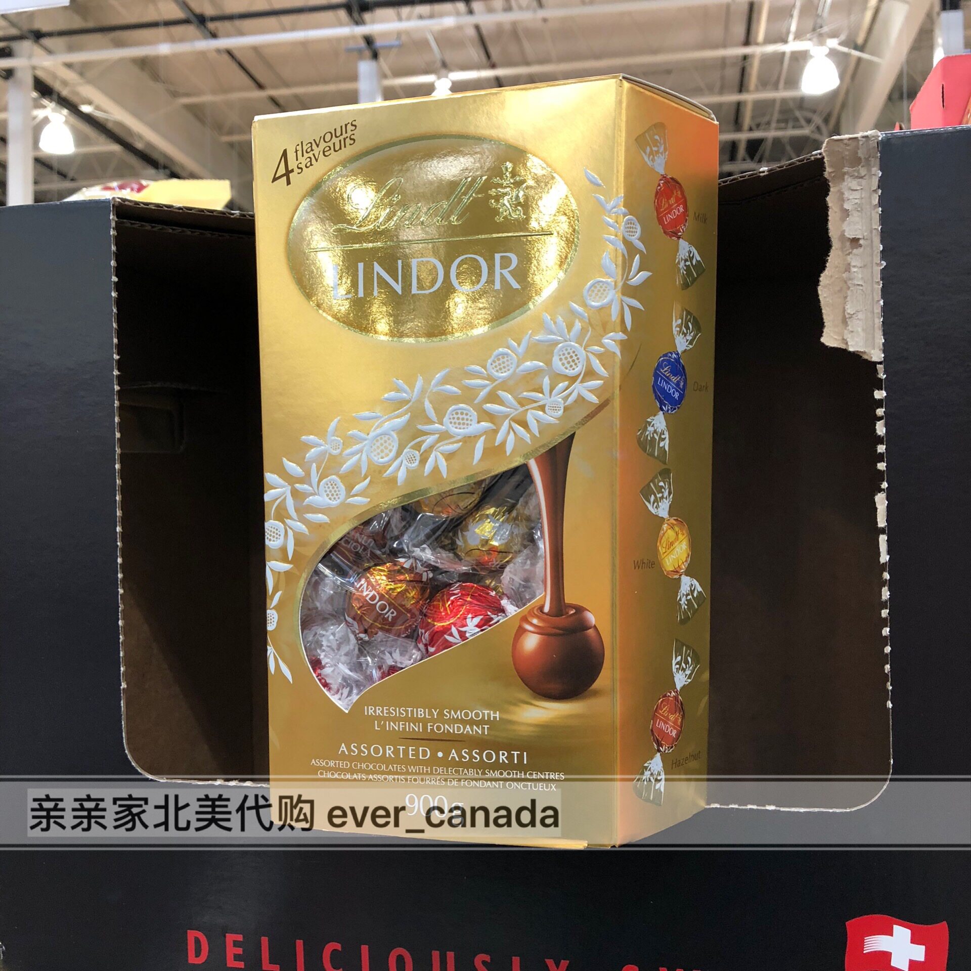 亲亲家瑞士莲lindor混合口味软心巧克力礼盒装900g加拿大两盒减20