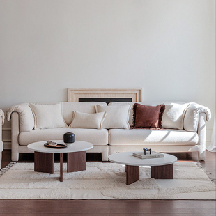 穆瑞家具法式复古直排沙发布艺客厅2023年新款三人位模块组合沙发