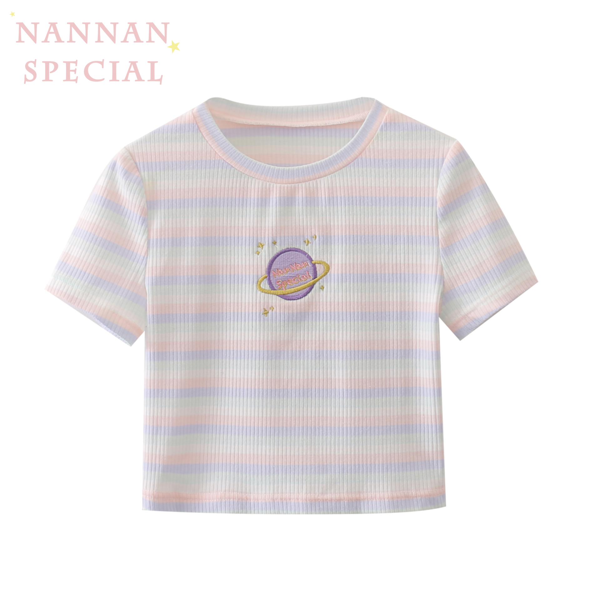 清仓！NanNanS原创设计小乖乖条纹紧身T恤短袖夏可爱清纯甜美少女