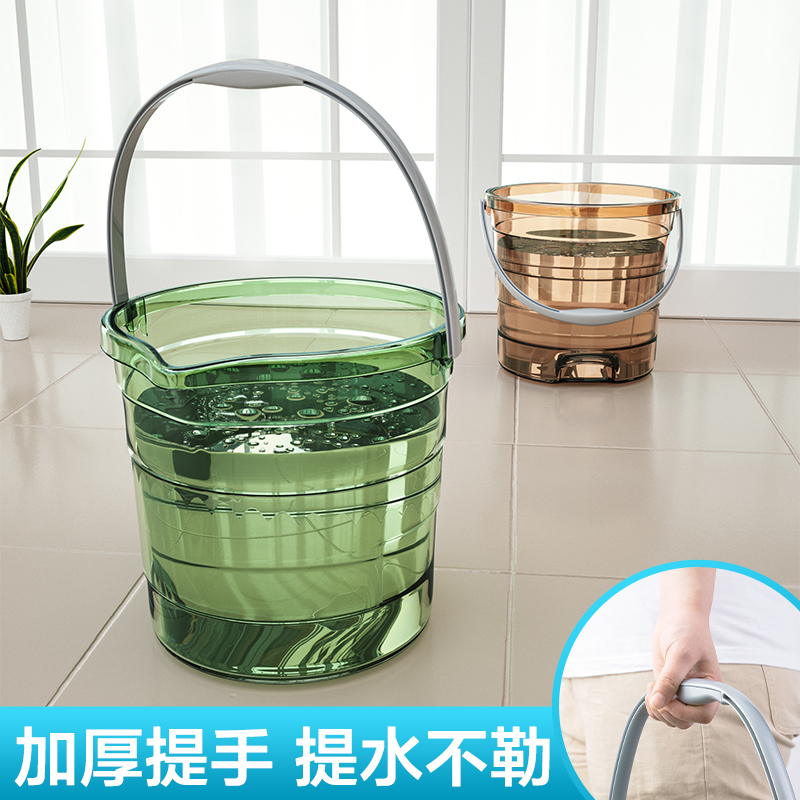 家用大号透明水桶 加厚手提塑料储水