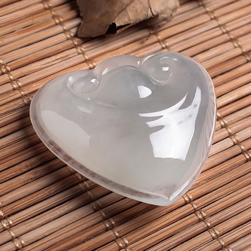 天然缅甸a货翡翠冰种透明如意 吊坠10.09g