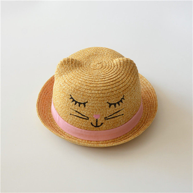 春夏季宝宝可爱遮阳帽草帽婴幼儿童防晒太阳帽女童小孩透气夏凉帽