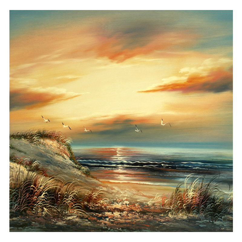 贺友邻油画《飞翔的海鸥》