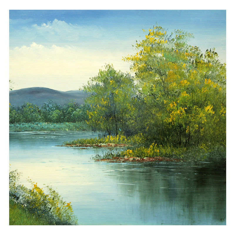 中央美院苗胜举大幅油画作品《碧水蓝天》