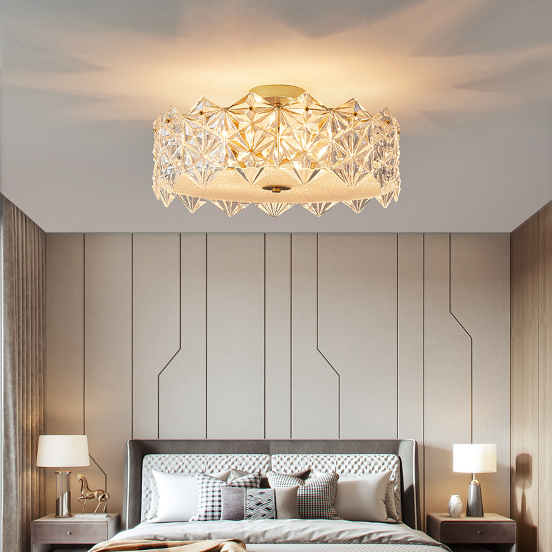 led吸顶灯具房间卧室北欧简约现代轻奢风水晶高档2021年新款主卧