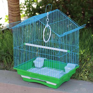 虎皮牡丹鹦鹉鸟笼文鸟笼子 小型鸟笼屋型鸟笼宠物鸟用品包邮