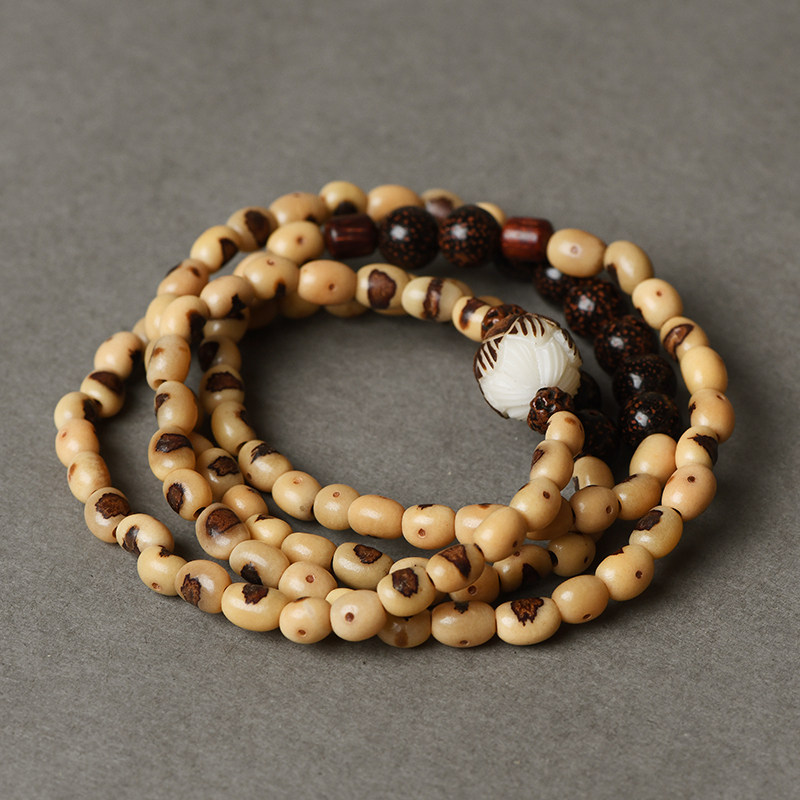 佛泽钟磬天然小佛眼金佛草小珠菩提混搭多圈手链阿蕾家p78