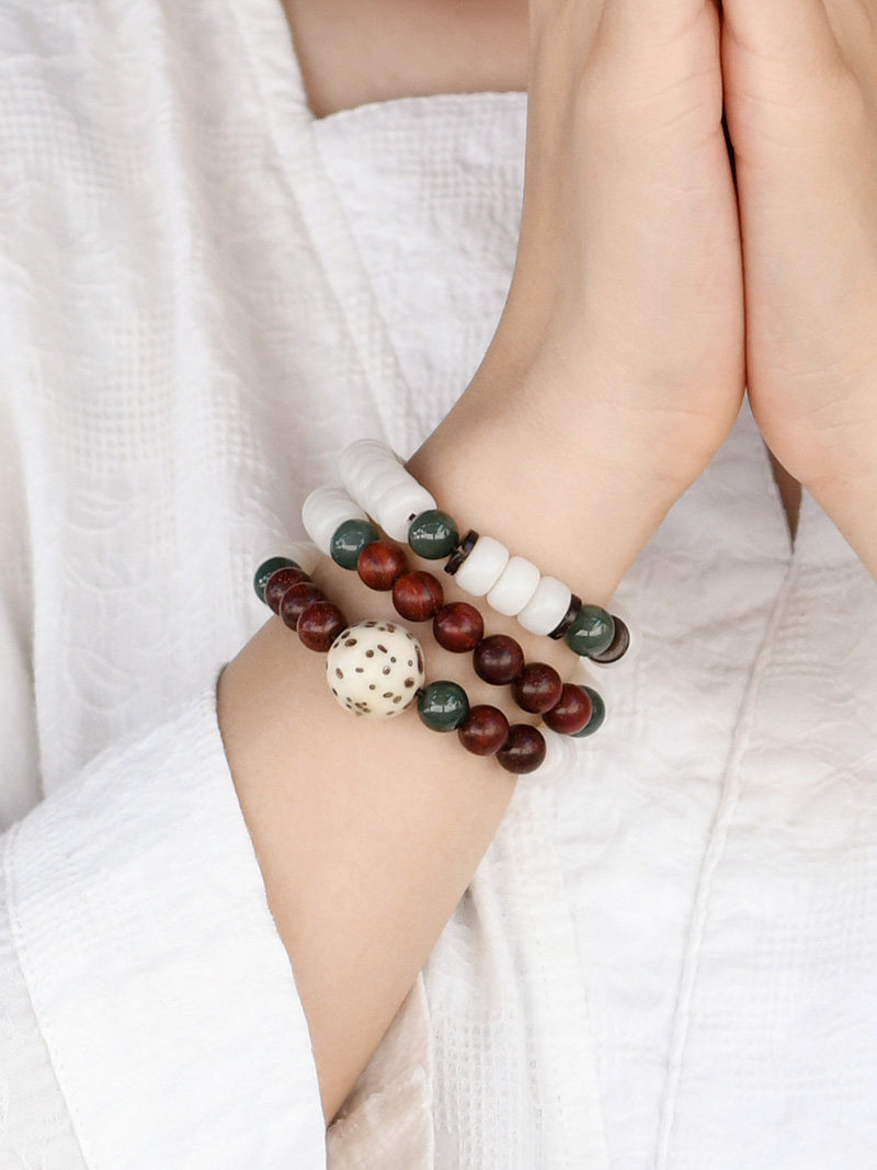 古禅饰悟的优惠券大全—阿蕾家天然白菩提子根多圈佛珠手串p01小叶