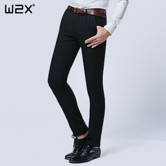 W2X冬季羊毛呢男士修身型小脚休闲裤 英伦时尚韩版青年长裤子男裤