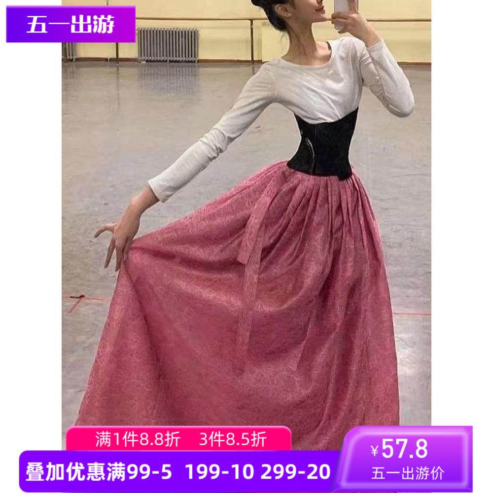 朝鲜舞服装女练功服上衣练习裙大摆演出表演艺术艺考