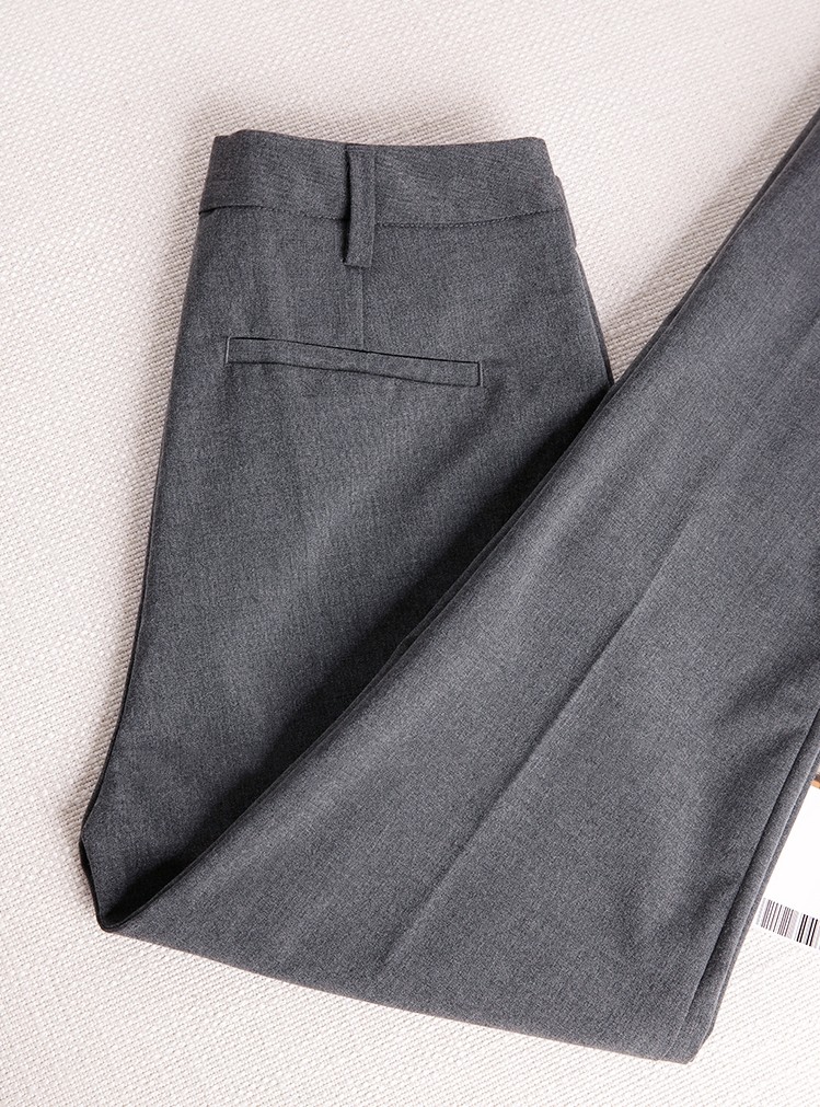 高阶通勤,腔调感十足的灰!版型很赞~中缝款 纯色九分西装裤春新