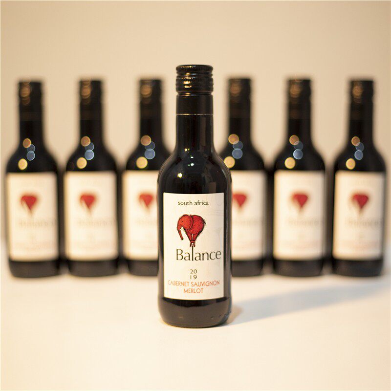 小瓶装红酒187ml6非象赤霞珠美乐干红葡萄酒南非进口晚安酒迷你