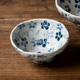 日本进口濑户烧釉下彩粗陶复古做旧手绘蓝色樱花变形大钵碗面汤碗