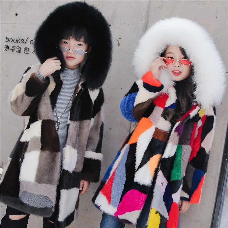 2020 new pattern Boy Mink hair children leather and fur coat Innocence Mink overcoat Mid length version Fox Capin the Children/Baby/Family fitted , Coat/Jacket/Overcoat , Fur/Leather grass category - from Buy2taobao.com to provide professional Taobao agent buy service