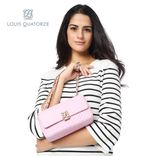 louis vuitton m61085 LOUIS QUATORZE瑞克朵絲女士單肩斜挎包牛皮條紋鏈條包女包小包 louisvuittont恤