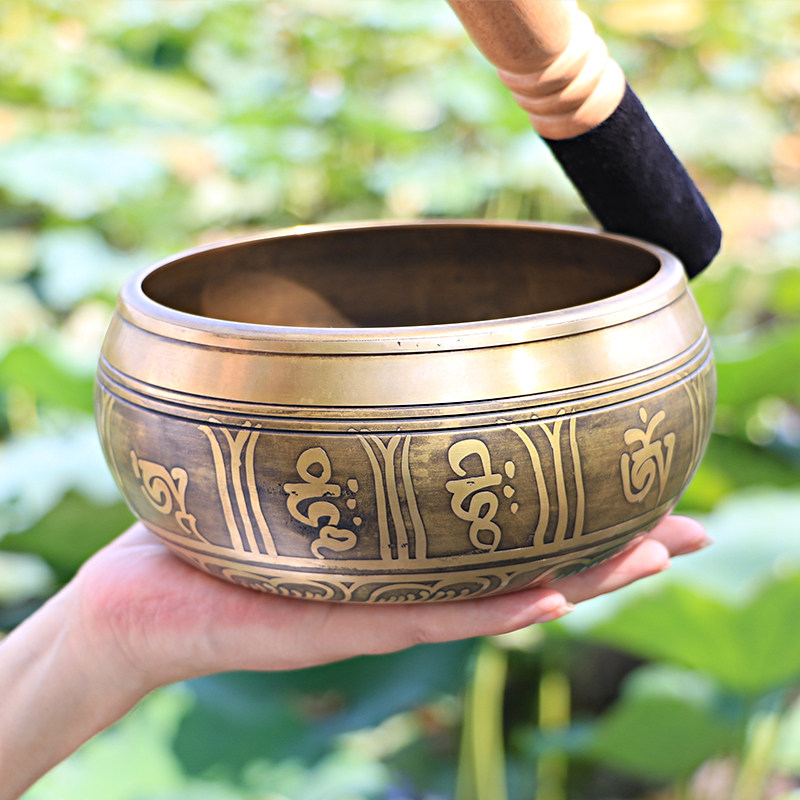 颂钵尼泊尔手工纯铜spa音疗钵转经修行佛音钵铜磬碗瑜伽用品摆件