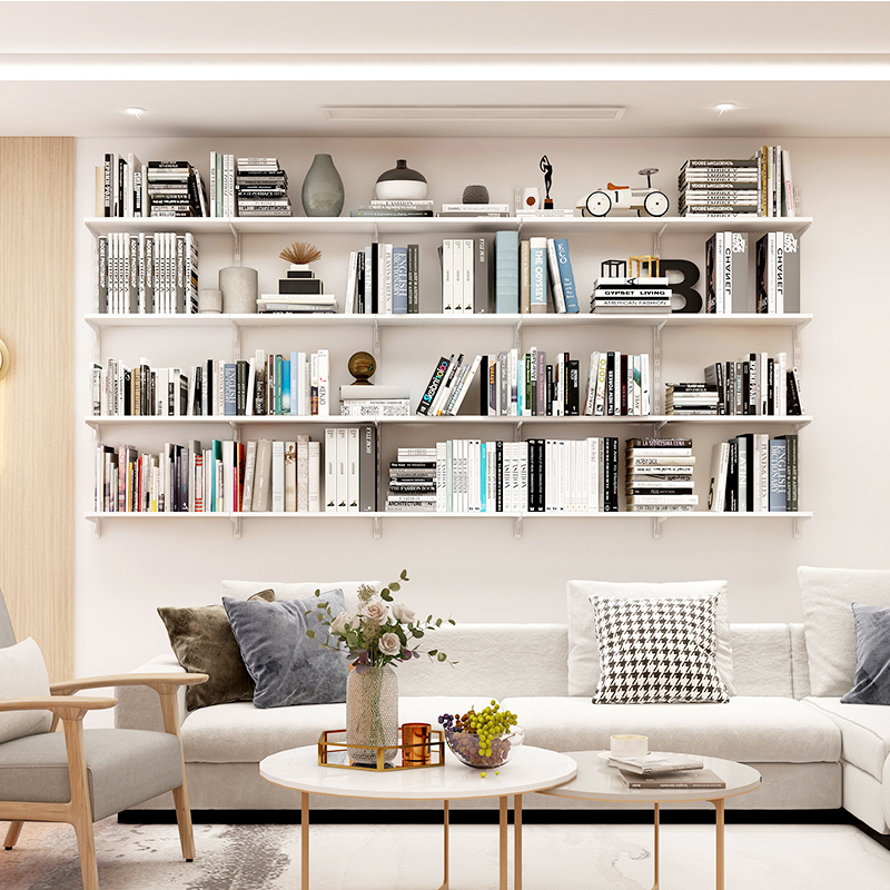 美达斯3米宽书架墙整面墙书柜自由组合客厅书房展示架创意书桌架